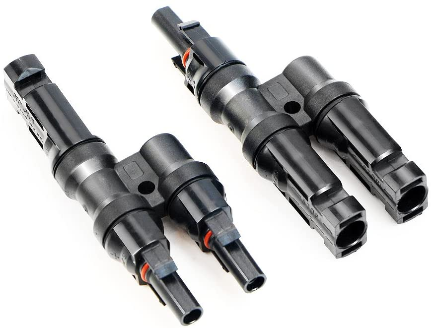 ALLPOWERS Solar connector Branch Y type Connectors in Pair MMF+FFM for Parallel Connection Between Solar Panels
