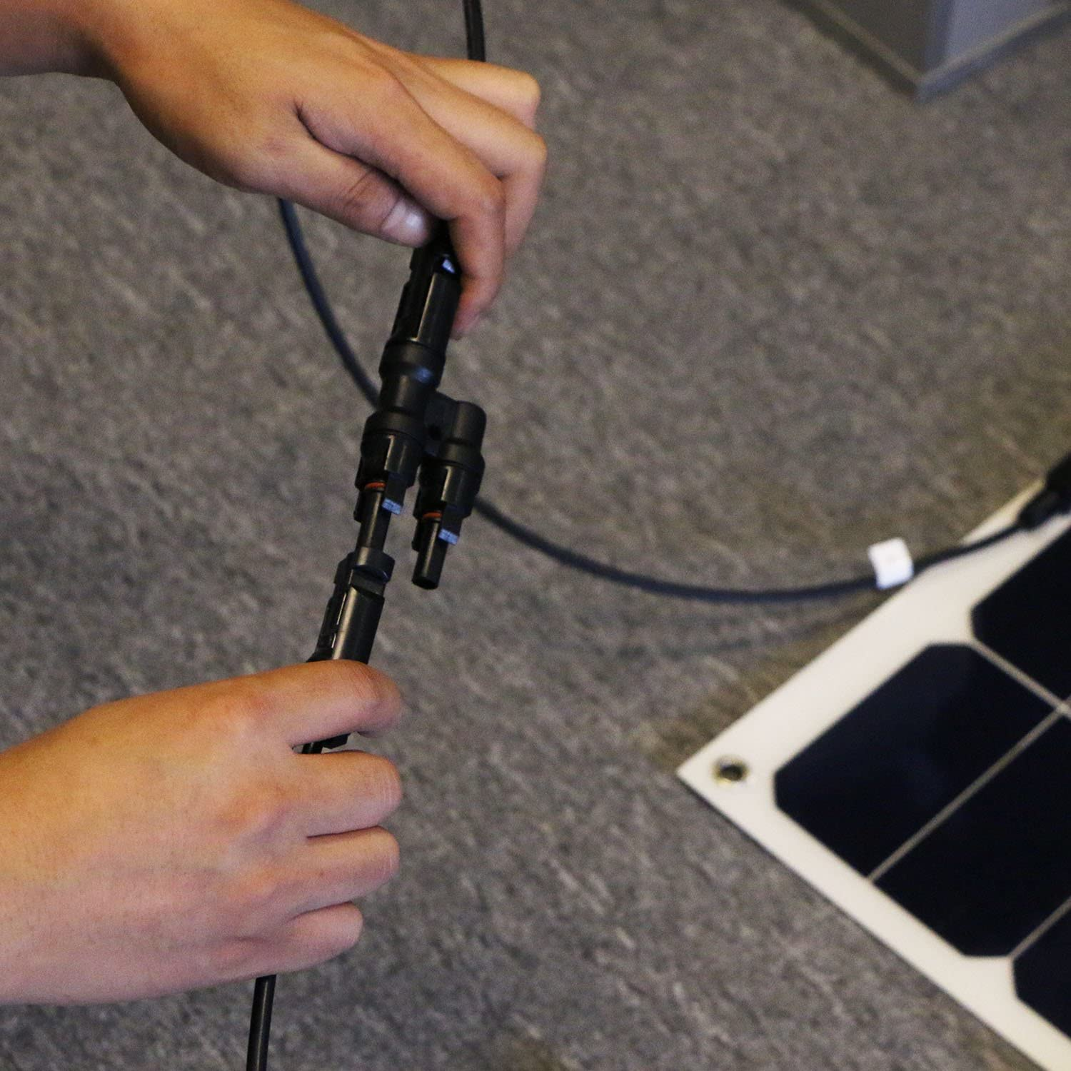 ALLPOWERS Solar connector Branch Y type Connectors in Pair MMF+FFM for Parallel Connection Between Solar Panels