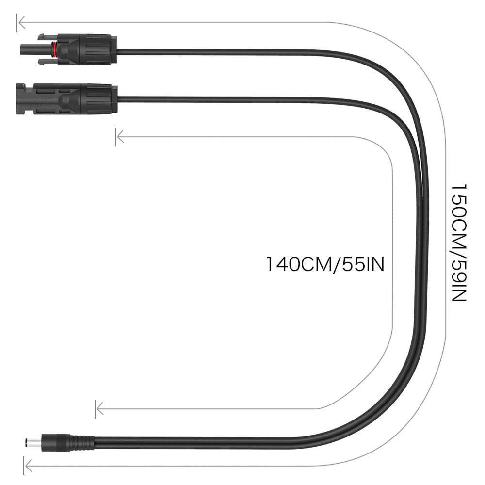 ALLPOWERS Solar Extension Cable With 5521 Connectors (1.5M 16AWG with Solar Connectors)
