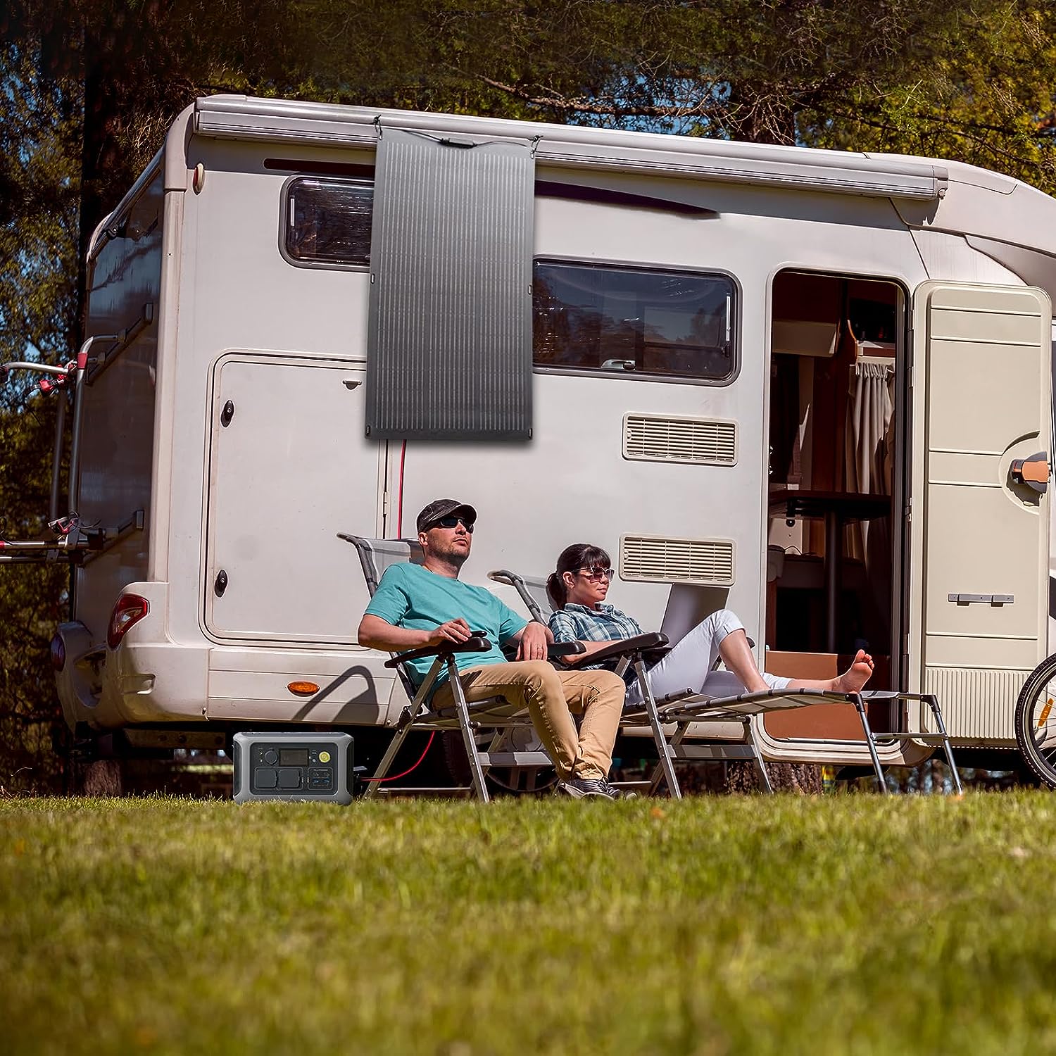 ALLPOWERS 1800W Solar Generator Kit (R1500 + SF200 200W Flexible Solar Panel)