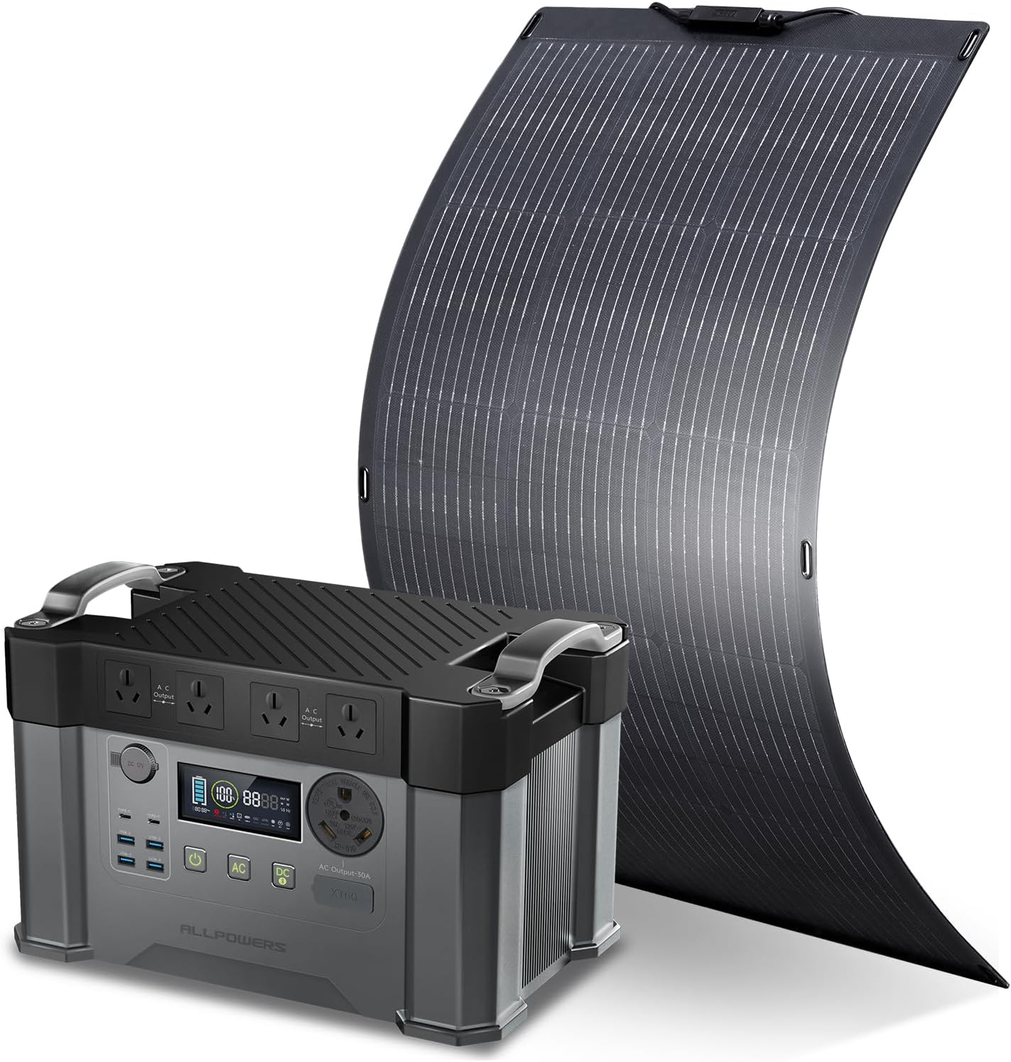 ALLPOWERS 2400W Solar Generator Kit (S2000 Pro + SF100 100W Flexible Solar Panel)