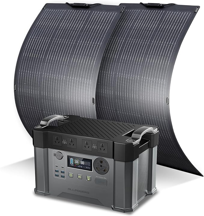 ALLPOWERS 2400W Solar Generator Kit (S2000 Pro + SF100 100W Flexible Solar Panel)