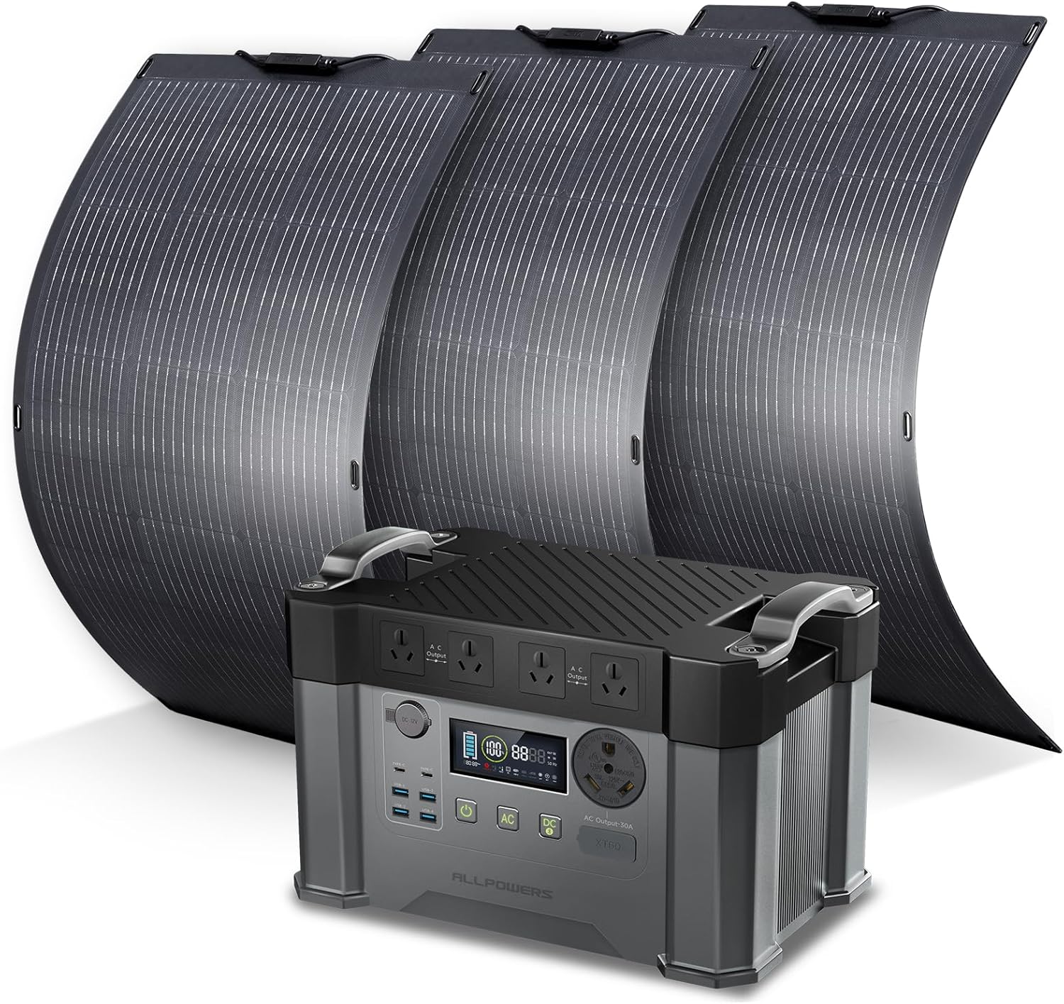 ALLPOWERS 2400W Solar Generator Kit (S2000 Pro + SF100 100W Flexible Solar Panel)