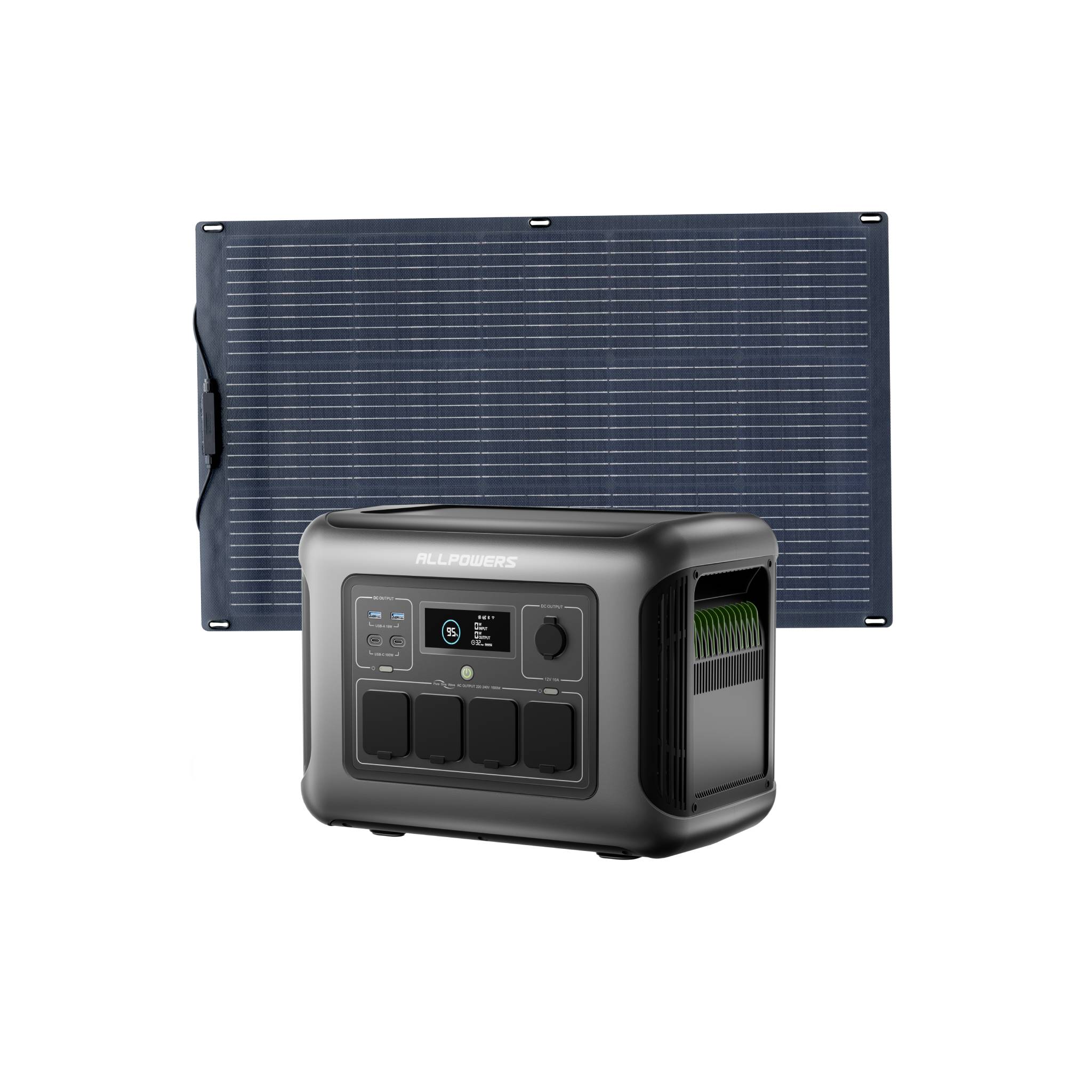 ALLPOWERS 1600W Solar Generator Kit (R1500 LITE+SF200 100W Flexible Solar Panel)