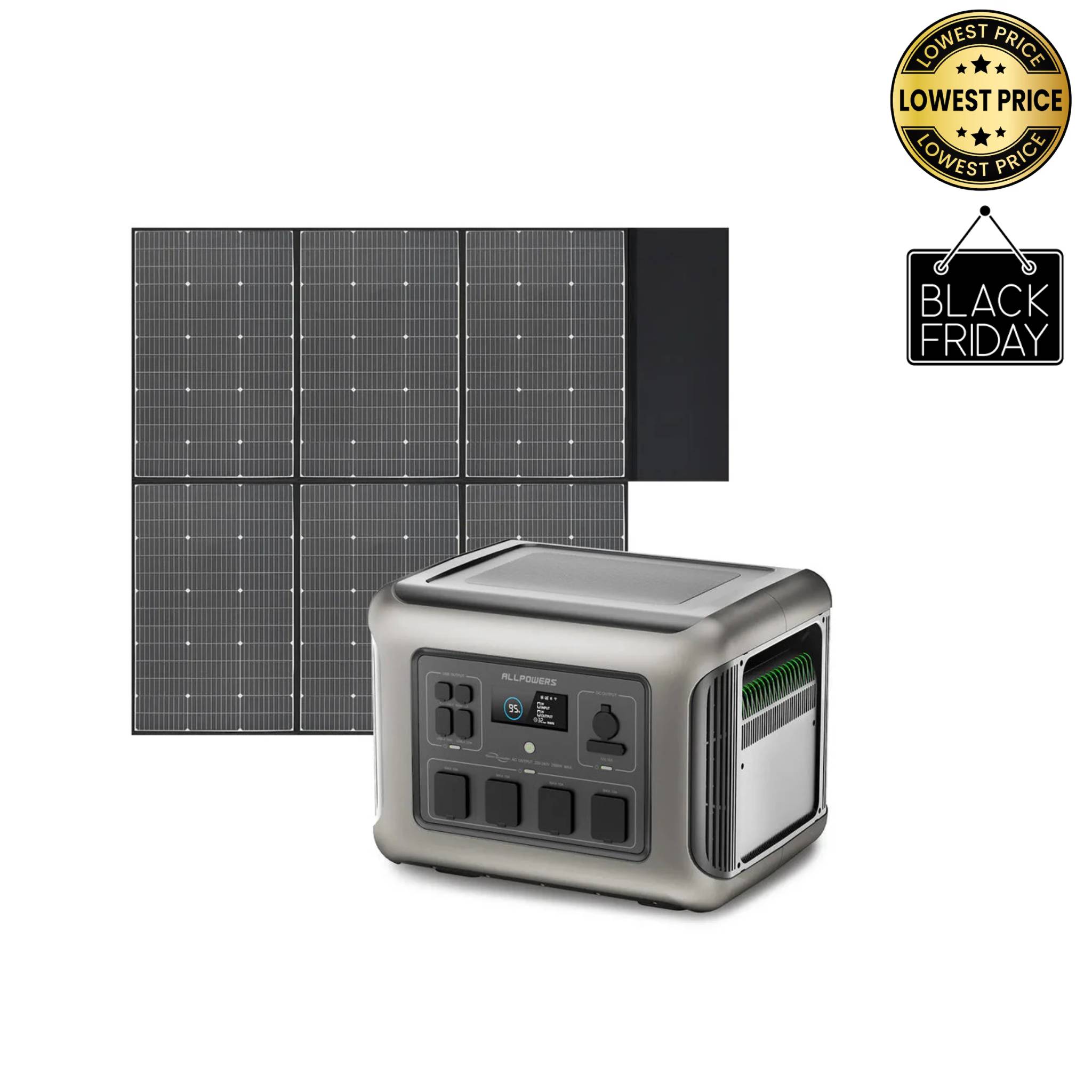 ALLPOWERS 2500W Solar Generator Kit (R2500 + SP039 600W Solar Panel)