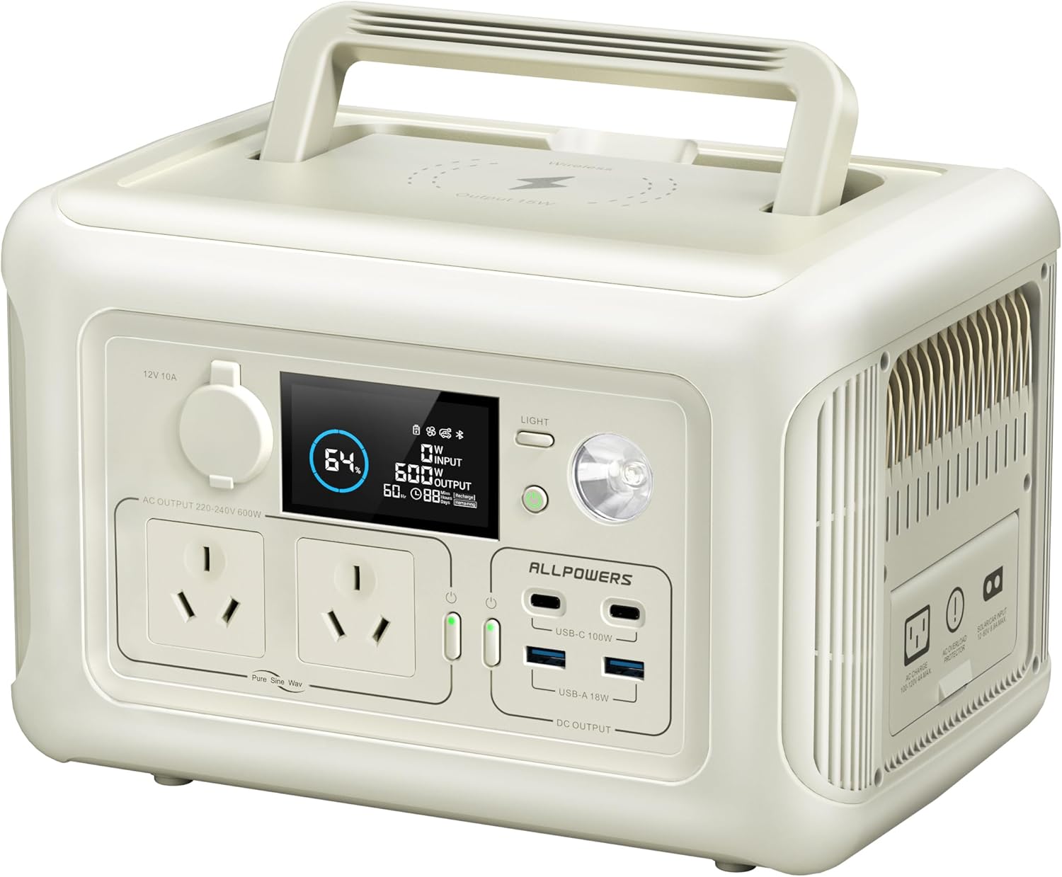 ALLPOWERS R600 Portable Power Station 600W 299Wh LiFeP04 Battery