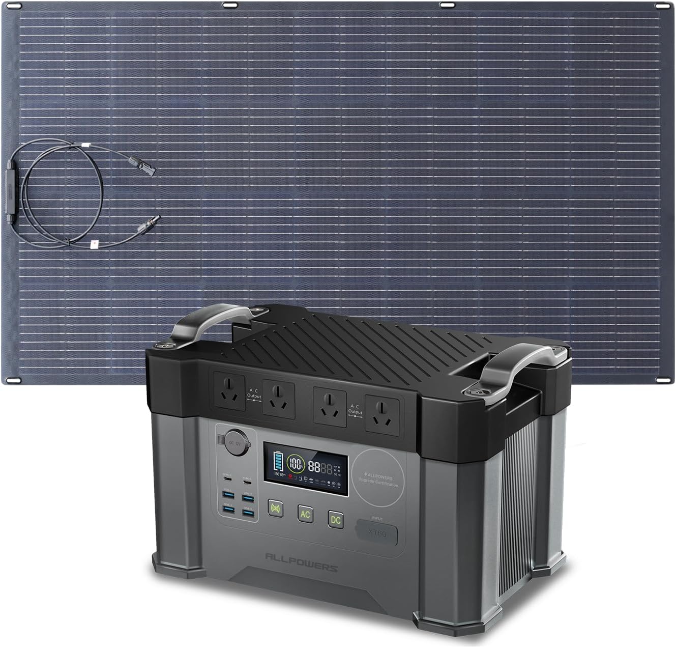 ALLPOWERS 2400W Solar Generator Kit (S2000 Pro + SF200 200W Flexible Solar Panel)
