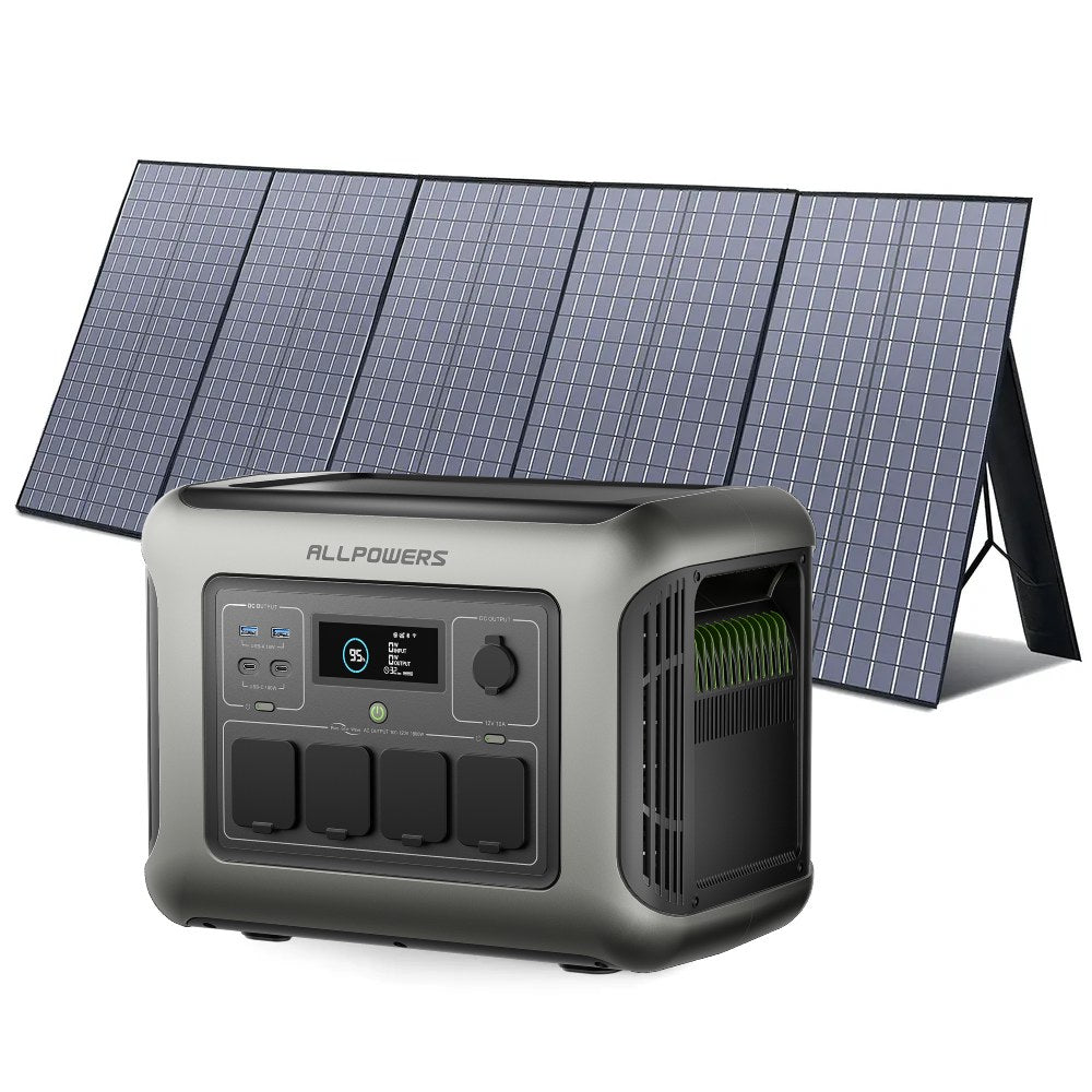 ALLPOWERS 1600W Solar Generator Kit (R1500 LITE + SP037 400W Solar Panel)