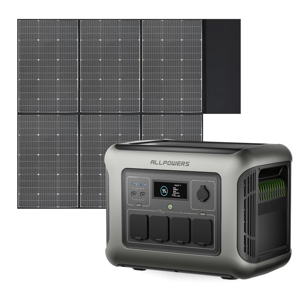ALLPOWERS 1600W Solar Generator Kit (R1500 LITE + SP039 600W Solar Panel)