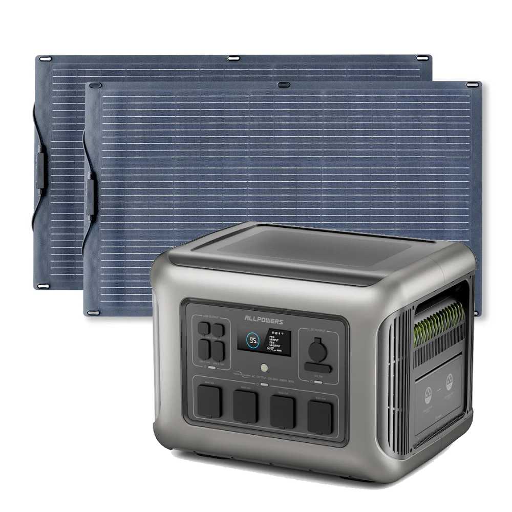ALLPOWERS 2500W Solar Generator Kit (R2500 + SF200 200W Flexible Solar Panel)