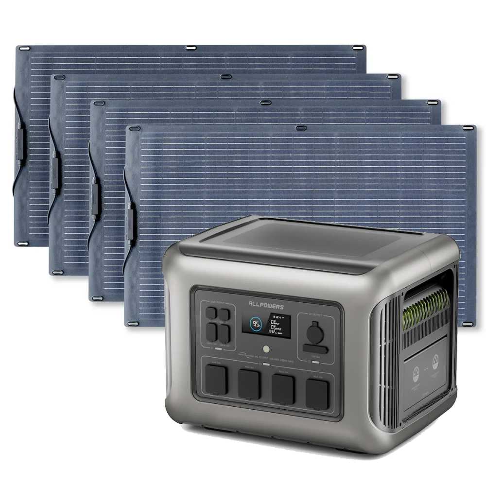 ALLPOWERS 2500W Solar Generator Kit (R2500 + SF200 200W Flexible Solar Panel)