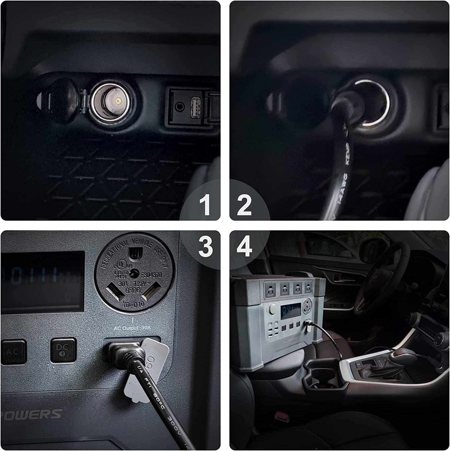 ALLPOWERS Car Charger to XT60 1.5M/4.9FT Cable for R600/R1500/R2500/S1500 PLUS/S300 PLUS/S2000 Pro