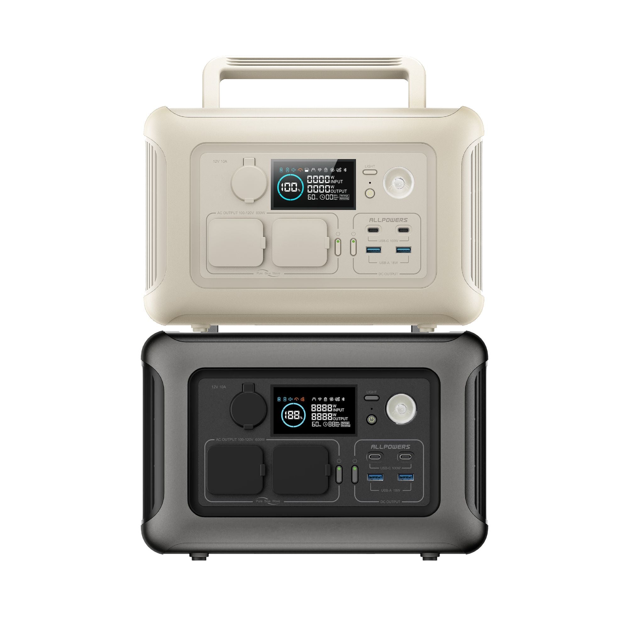 ALLPOWERS R600 Portable Power Station 600W 299Wh | Black+Beige-Flash Sale