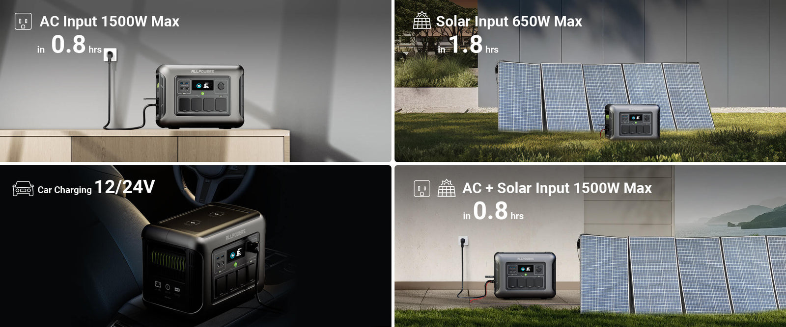 Generateur Electrique Portable Centrale électrique Portable ALLPOWERS R1500 - 1152Wh, 1800W (3000W Pic), Solaire, Pour Camping, Dépannage Batterie Allpowers R1500 Generateur Electrique Portable Centrale électrique Portable ALLPOWERS R1500 - 1152Wh, 1800W (3000W Pic), Solaire, Pour Camping, Dépannage Batterie Allpowers R1500