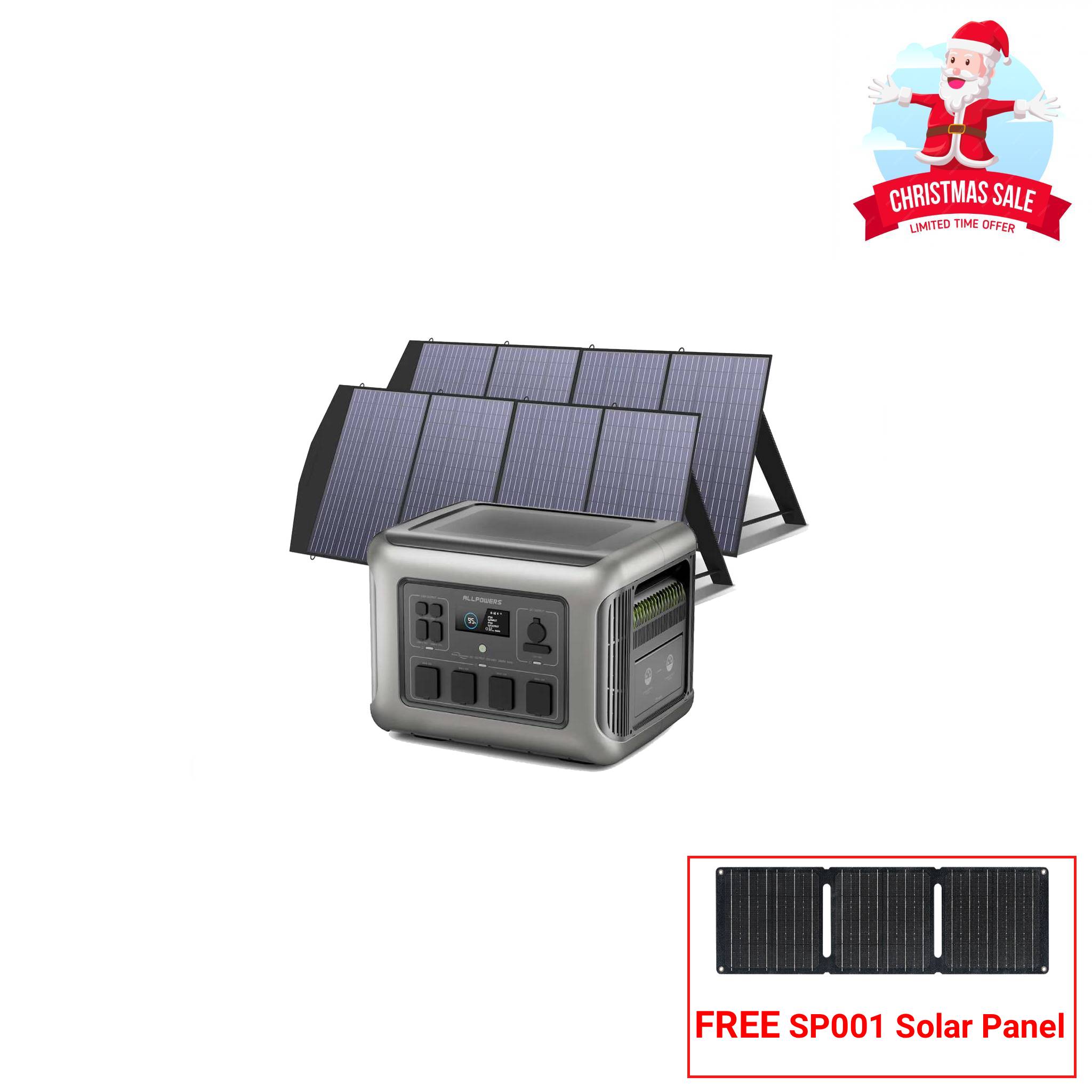 ALLPOWERS 2500W Solar Generator Kit (R2500 + 2PCS SP033 200W Solar Panel)-Flash Sale