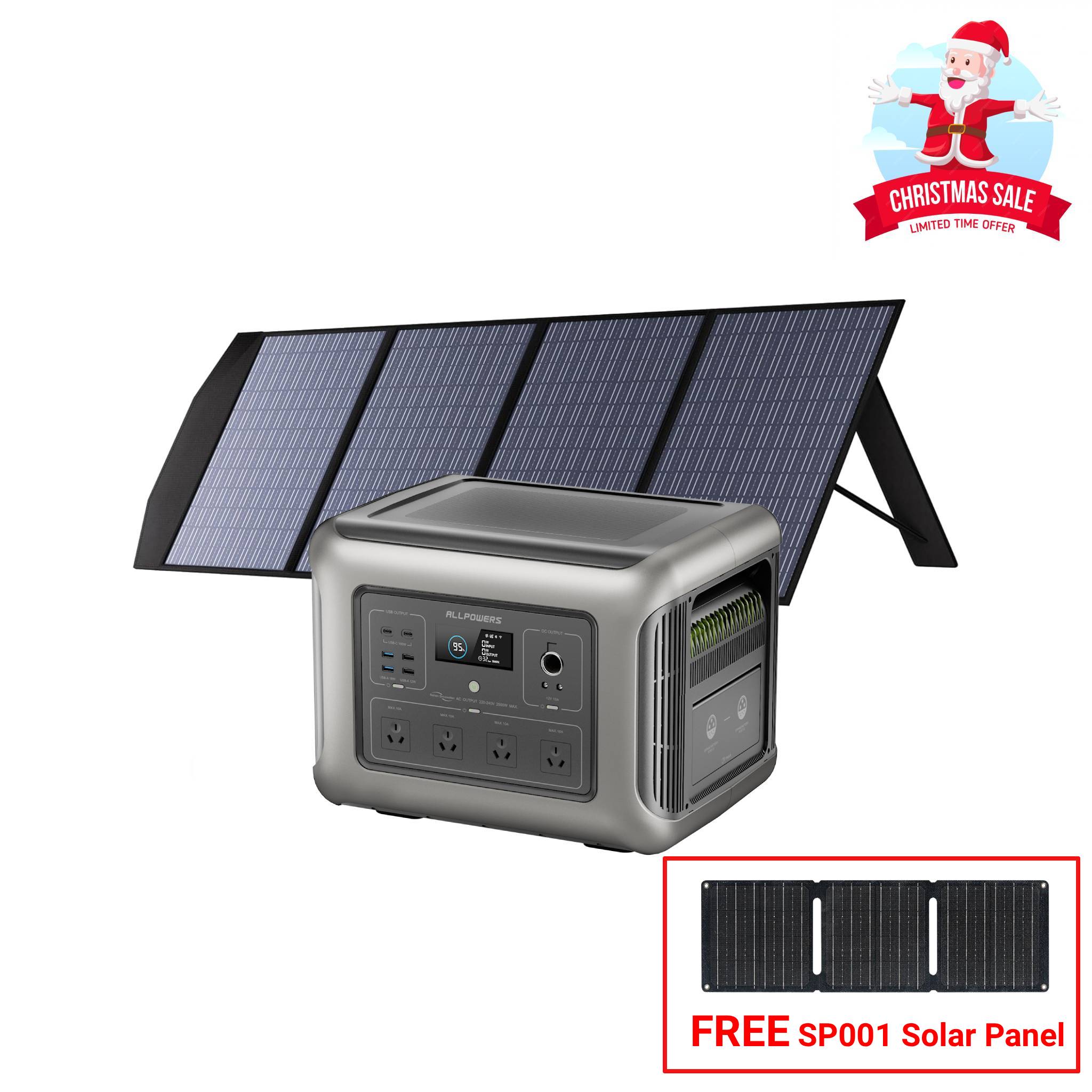 ALLPOWERS 2500W Solar Generator Kit (R2500 + SP033 200W Solar Panel)