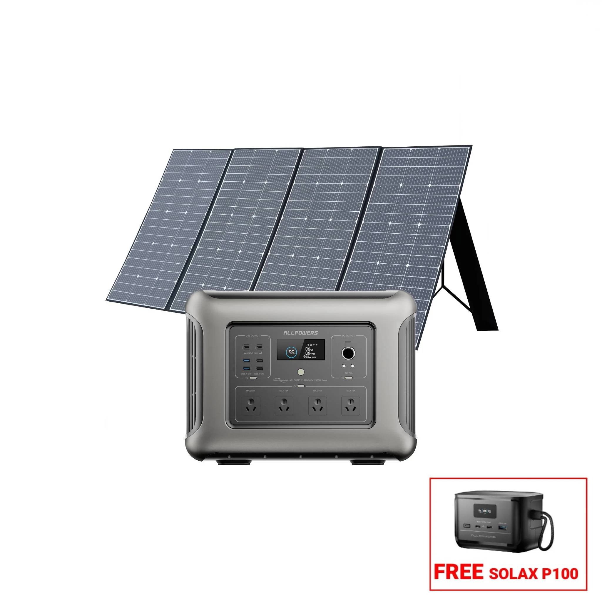 ALLPOWERS 2500W Solar Generator Kit (R2500 + SP037 400W Solar Panel)
