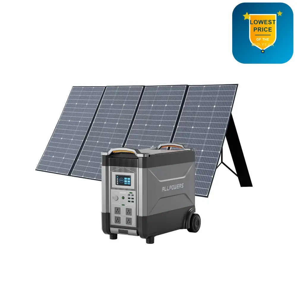 ALLPOWERS 3600W Solar Generator Kit (R4000 V2 + SP037 400W  Solar Panel)