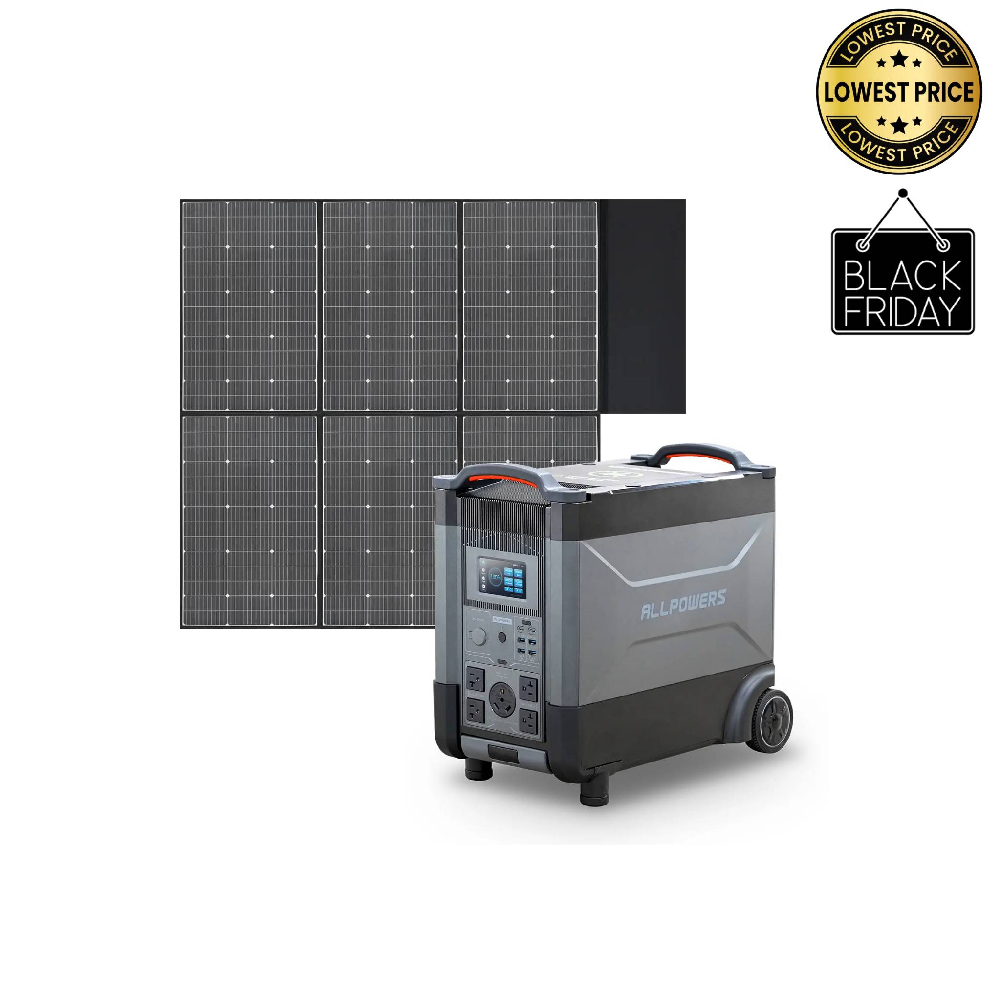 ALLPOWERS 3600W Solar Generator Kit (R4000 + SP039 600W Solar Panel)