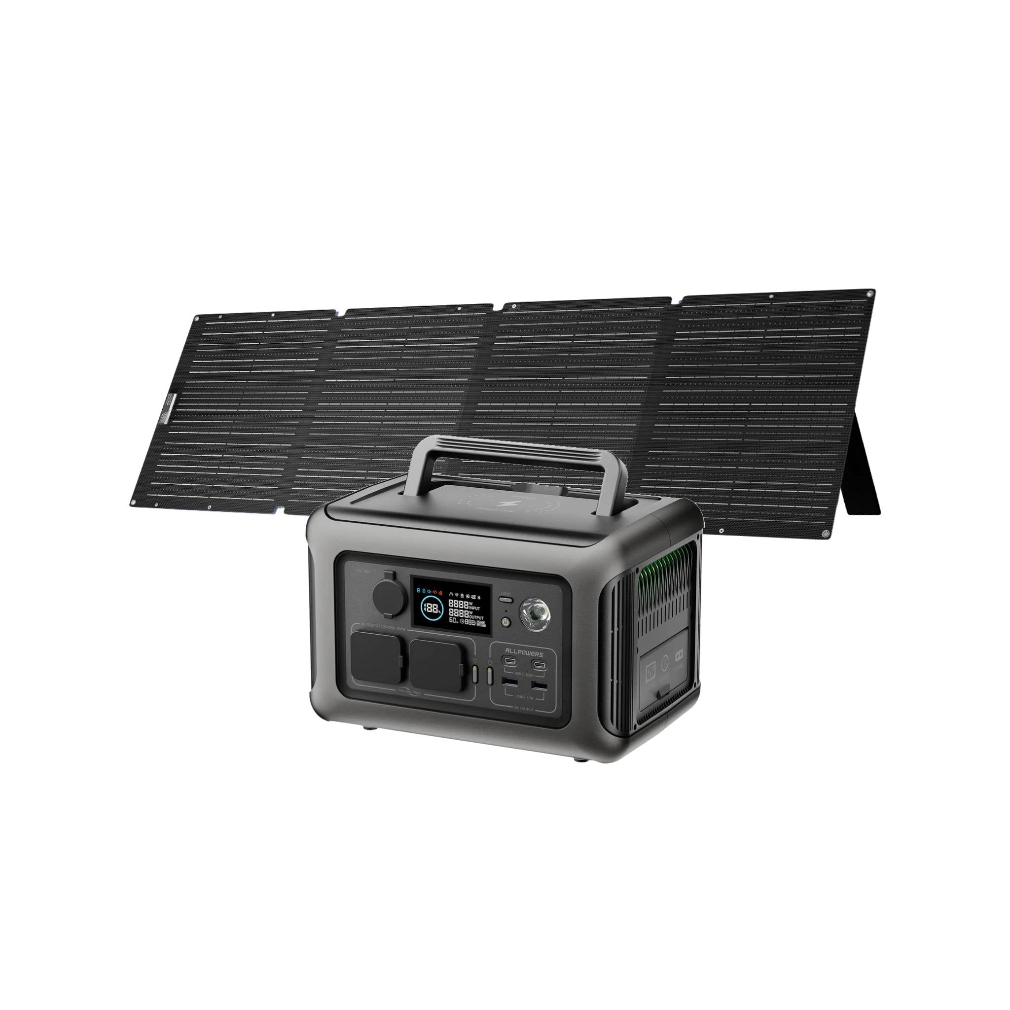 ALLPOWERS Solar Generator Kit 600W (R600 + SOLAX SE200 200W Solar Panel)
