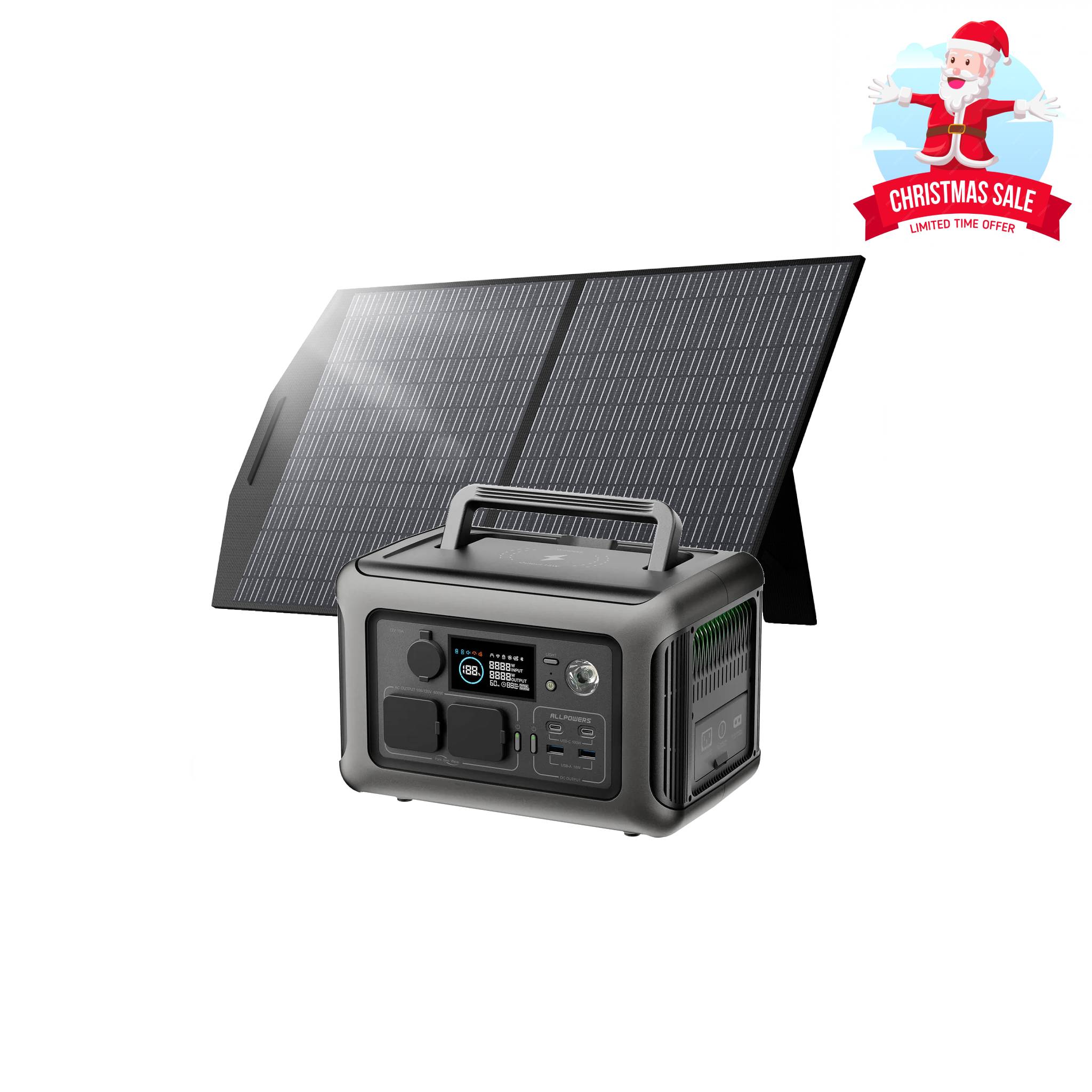 ALLPOWERS 600W Solar Generator Kit (R600 + SP027 100W Solar Panel)