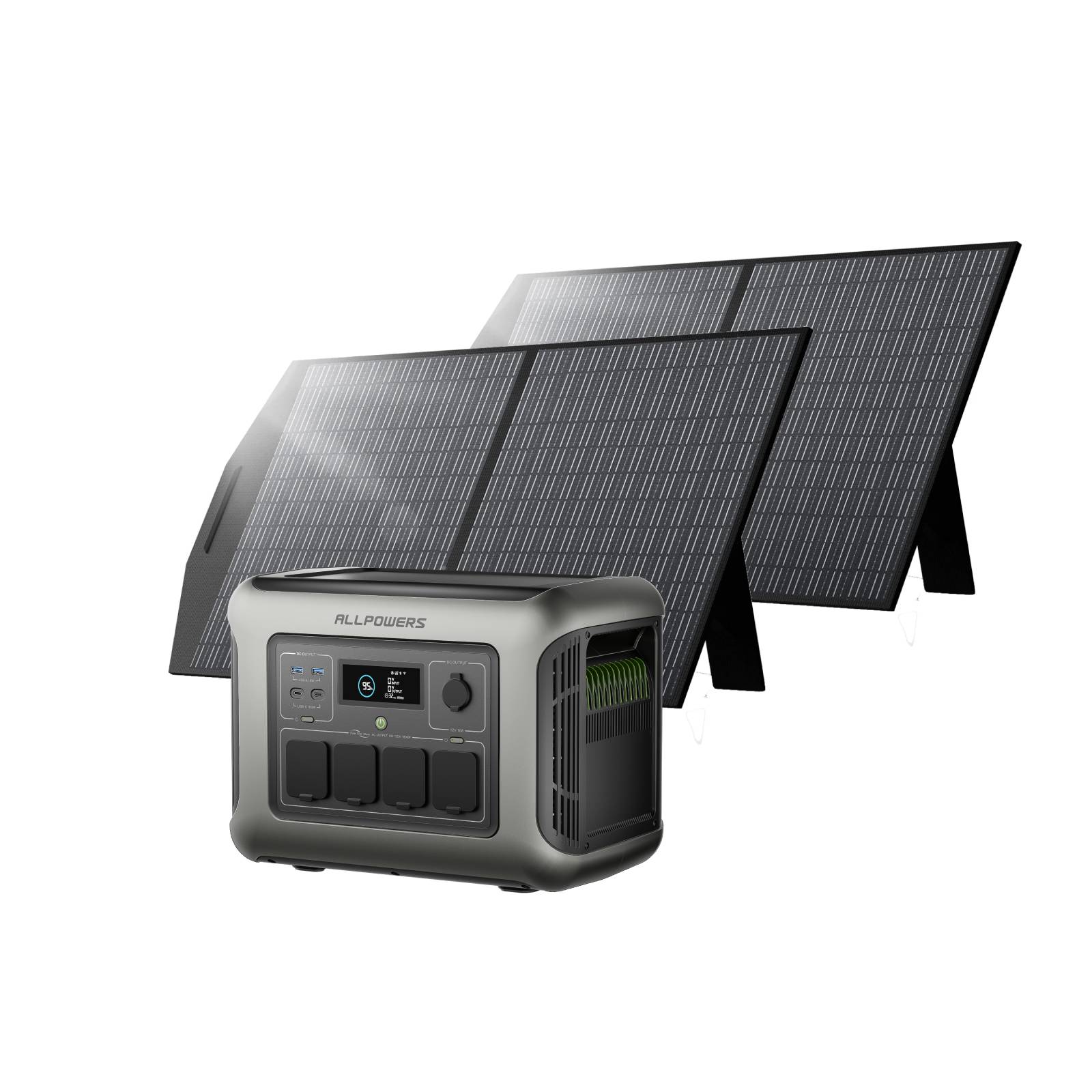 ALLPOWER 1600W Solar Generator Kit (R1500 LITE + 2PCS SP027 100W Solar Panel)