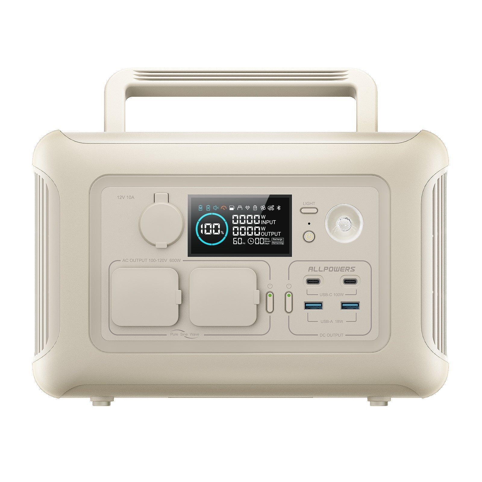 🎁 ALLPOWERS R600 Beige Portable Power Station 600W 299Wh LiFeP04 Battery (100% off)